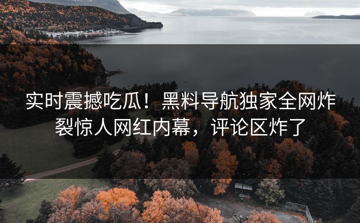 实时震撼吃瓜！黑料导航独家全网炸裂惊人网红内幕，评论区炸了