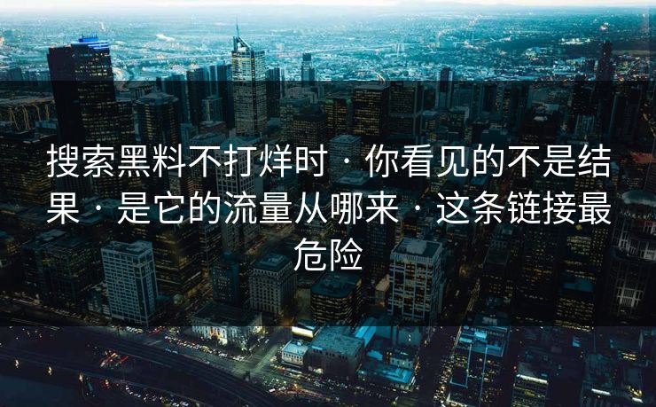 搜索黑料不打烊时 · 你看见的不是结果 · 是它的流量从哪来 · 这条链接最危险